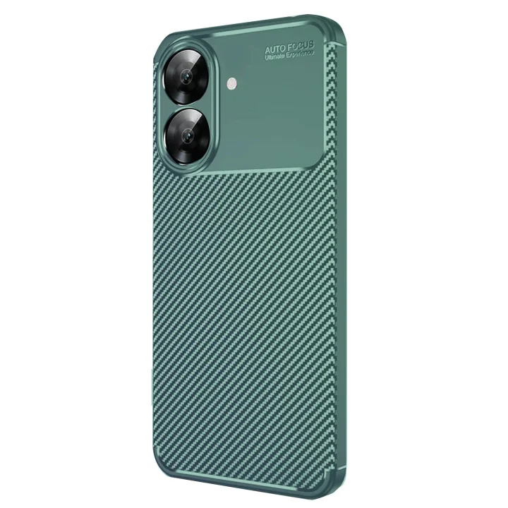 Mey İthalat®  Realme Note 60 Kılıf Auto Focus Karbon Kapak - Koyu Yeşil
