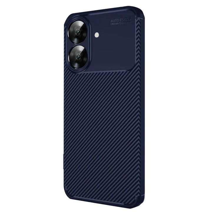 Mey İthalat®  Realme Note 60 Kılıf Auto Focus Karbon Kapak - Lacivert