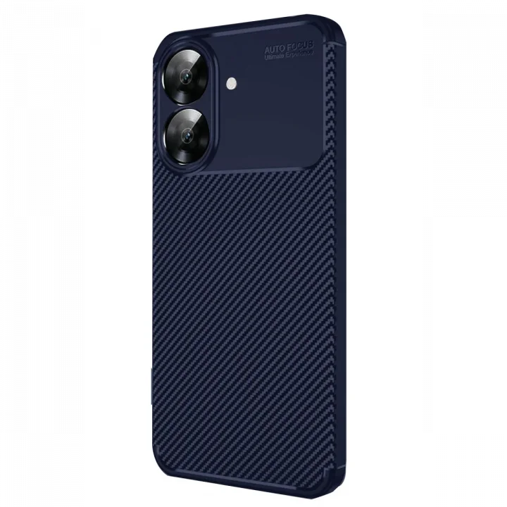 Mey İthalat®  Realme Note 60 Kılıf Auto Focus Karbon Kapak - Lacivert