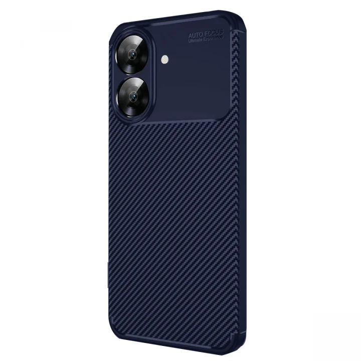 Mey İthalat®  Realme Note 60 Kılıf Auto Focus Karbon Kapak - Lacivert