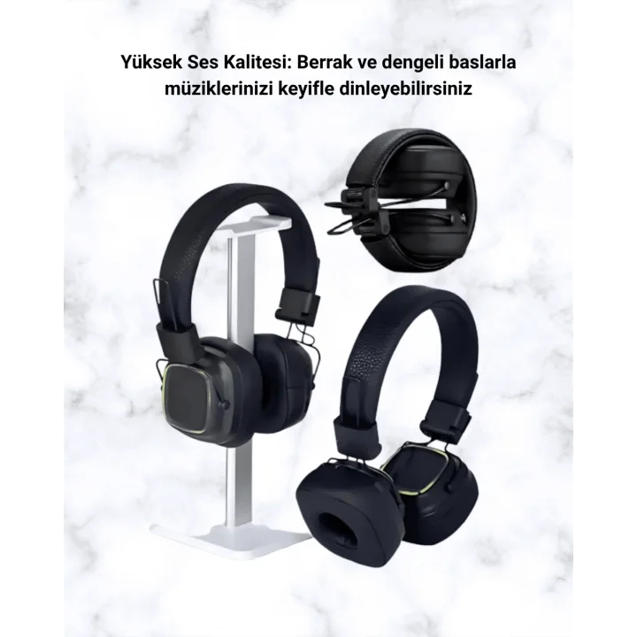 Mey İthalat® Renkli Işık Efektli Bluetooth 5.3 Müzik Kulaklığı