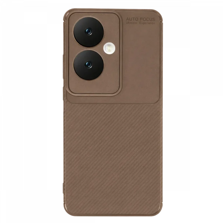 Mey İthalat®   Reno 11F Kılıf Auto Focus Karbon Kapak - Kahverengi