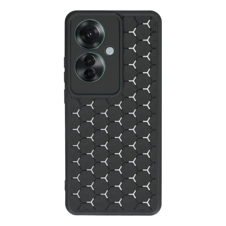 Mey İthalat®   Reno 11F Kılıf Petek Silikon Kapak - Siyah