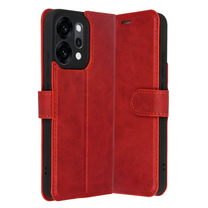 Mey İthalat®   Reno 14 Trend S Plus Kapaklı Kılıf - Kırmızı