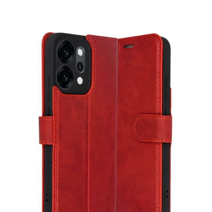 Mey İthalat®   Reno 14 Trend S Plus Kapaklı Kılıf - Kırmızı