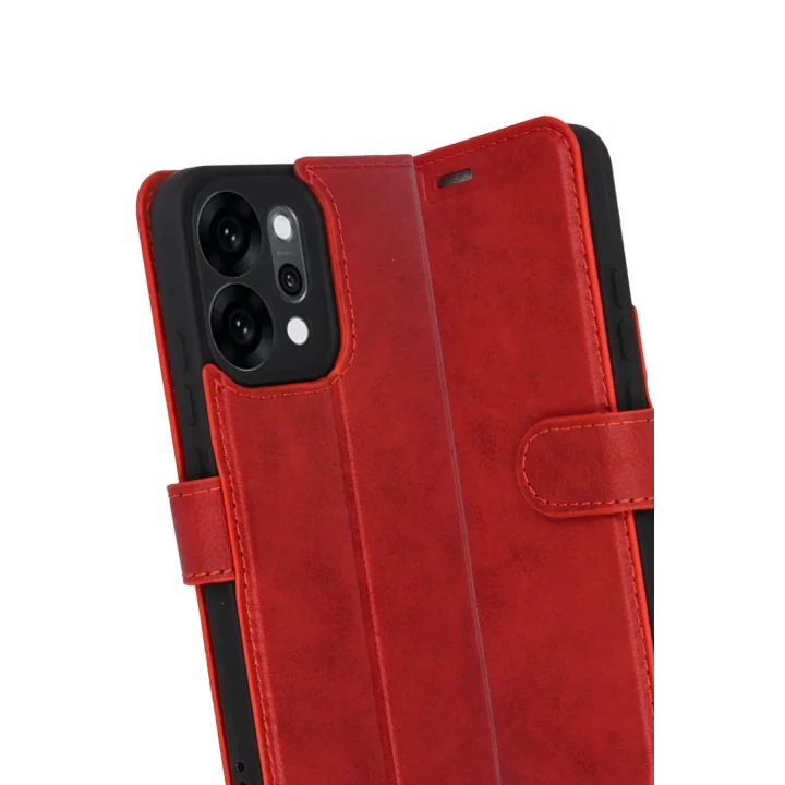 Mey İthalat®   Reno 14 Trend S Plus Kapaklı Kılıf - Kırmızı