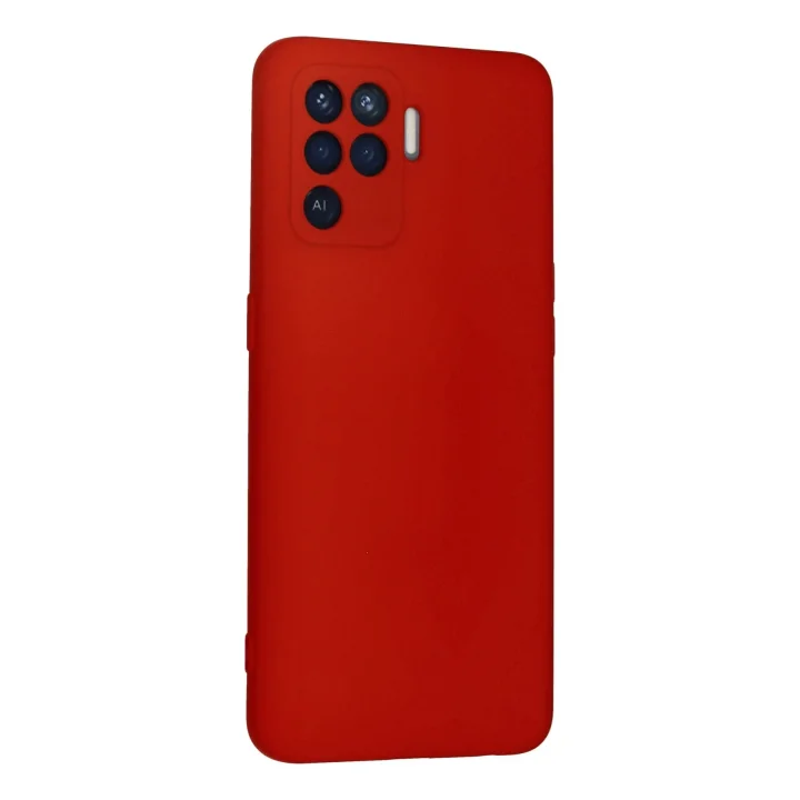 Mey İthalat®   Reno 5 Lite Kılıf Nano içi Kadife Silikon - Kırmızı