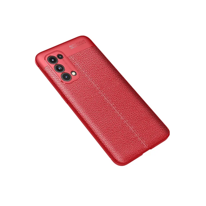 Mey İthalat®   Reno 5 Pro Kılıf Auto Focus Kapak - Kırmızı