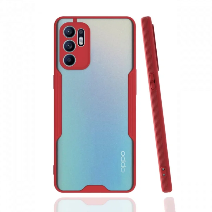 Mey İthalat®   Reno 6 Kılıf Platin Silikon - Kırmızı