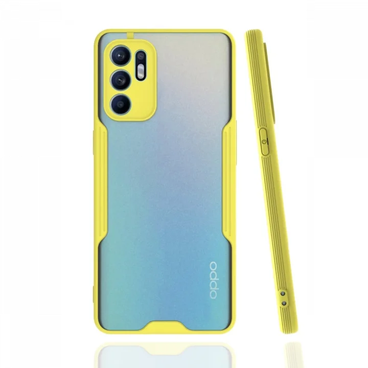 Mey İthalat®   Reno 6 Kılıf Platin Silikon - Sarı