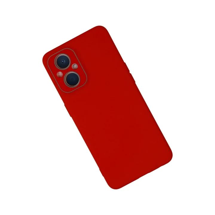 Mey İthalat®   Reno 7 Lite Kılıf Lansman Glass Kapak - Kırmızı