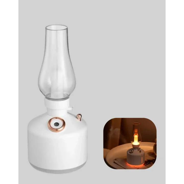 Mey İthalat® Retro Gaz Lambası Görünümlü Ledli Buhar Püskürtücü Aroma Difüzör