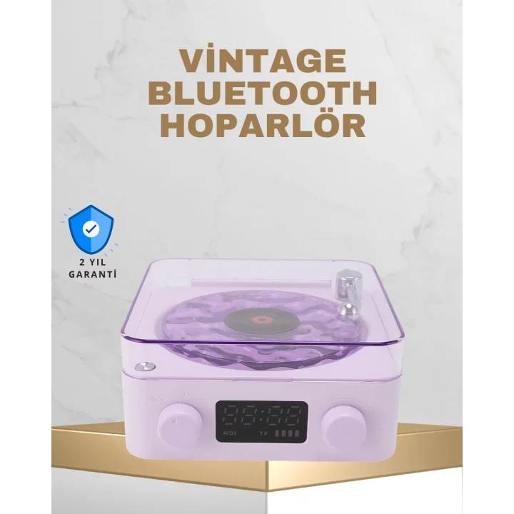 Mey İthalat® Retro Pikap Tasarımlı Bluetooth Hoparlör – Projektörlü Şarjlı Lamba