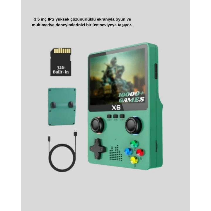 Mey İthalat® Retro Taşınabilir Konsol 3.5 IPS Ekran Ergonomik Çift LR Kontrollü