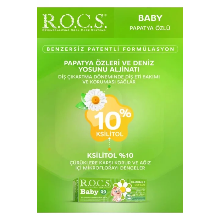 Mey İthalat®  .Baby Diş Macunu 0-3 Yaş 35 ml Papatya