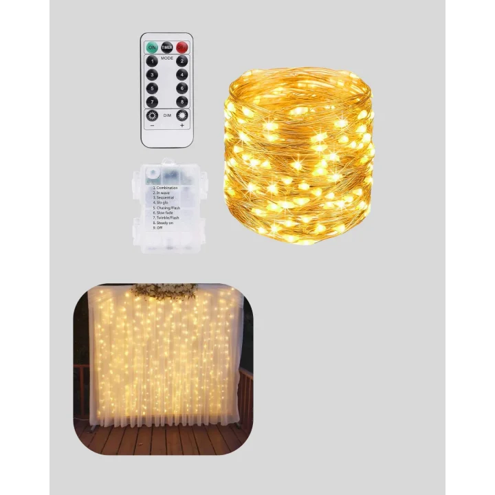 Mey İthalat® Romantik Ambiyans İçin Uzaktan Kumandalı Günışığı Peri Led