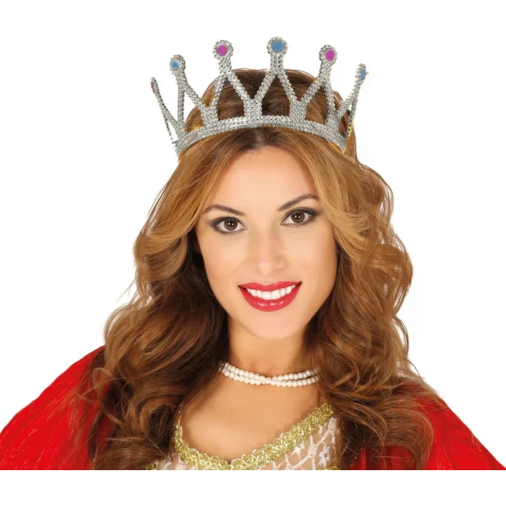 Mey İthalat® Rönesans Kostümlü Kraliyet Ortaçağ Gümüş Kraliçe Prenses Tacı