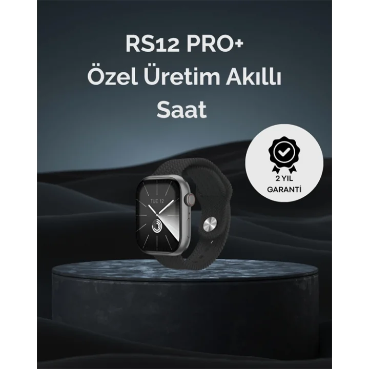 Mey İthalat® RS12 PRO+ 2025 Serisi Uzun Şarj Süreli Garantili Full Ekranlı Özel Üretim Akıllı Saat – 2GB Hafıza, AMOLED, GPS, Sesli Arama