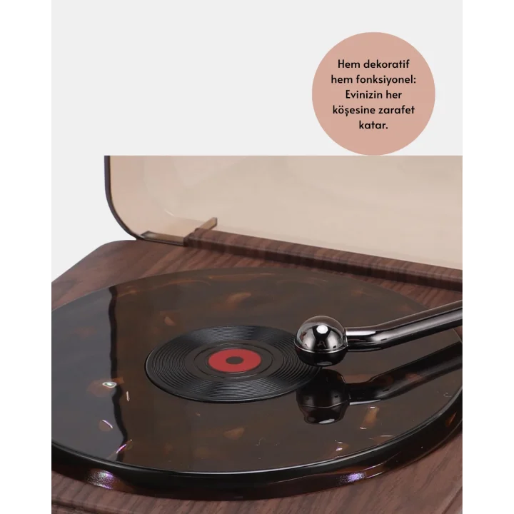 Mey İthalat® Saatli Gece Işıklı Hoparlör – Modern ve Vintage Tasarım