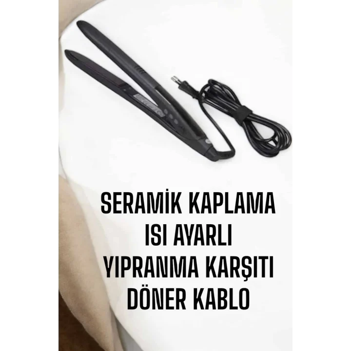 Mey İthalat® Saç Düzleştirici Isı Ayarlı Döner Kablo Yıpranma Karşıtı