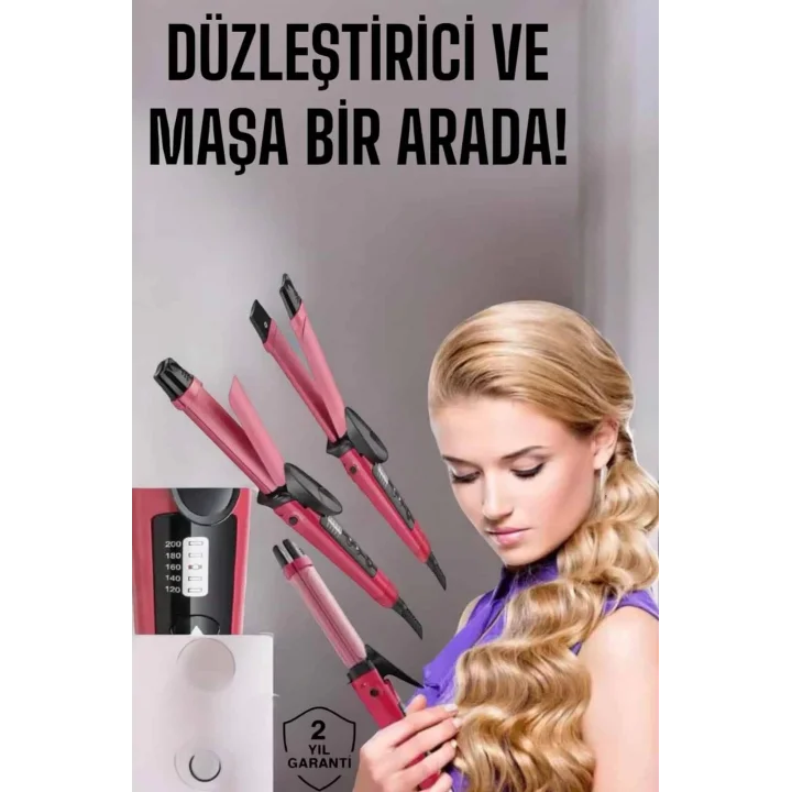 Mey İthalat® Saç Şekillendirici Düzleştirici Ve Maşa Isı Ayarlı