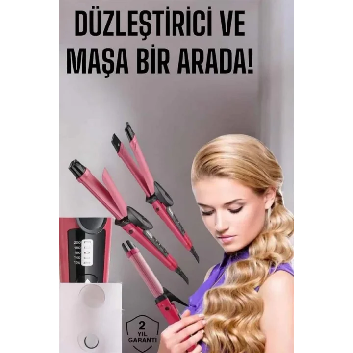 Mey İthalat® Saç Şekillendirici Düzleştirici Ve Maşa Isı Ayarlı