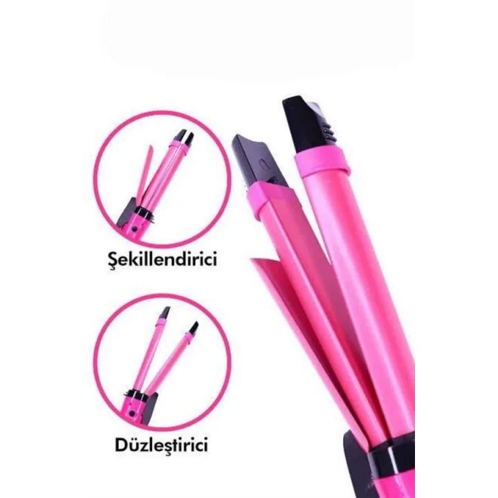 Mey İthalat® Saç Şekillendirici Düzleştirici ve Maşa Özellikli Şekillendirici Seramik Kaplama