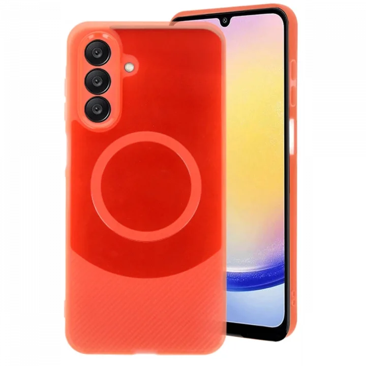 Mey İthalat®  Samsung A16 5G Kılıf Maya Karbon Kapak - Kırmızı