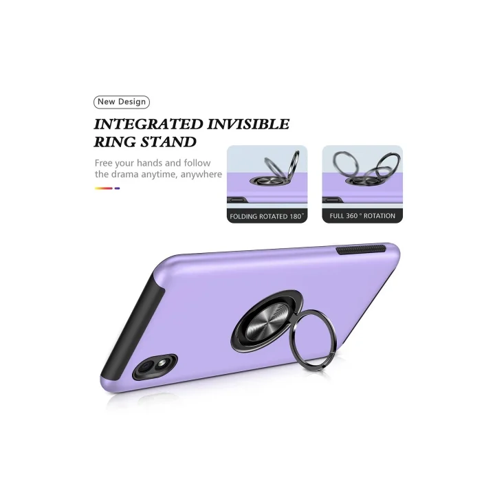 Mey İthalat®  Samsung Galaxy A01 Core Kılıf Elit Yüzüklü Kapak - Mor