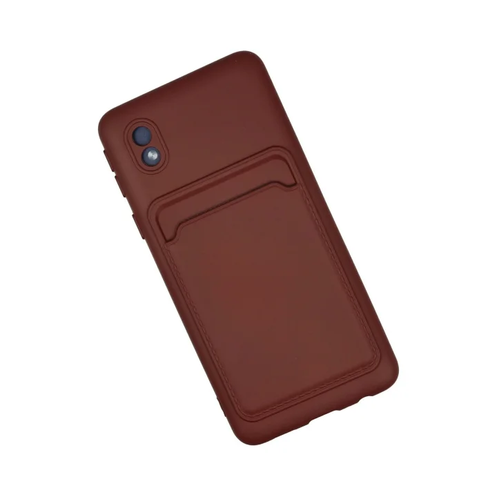 Mey İthalat®  Samsung Galaxy A01 Core Kılıf Kelvin Kartvizitli Silikon - Bordo