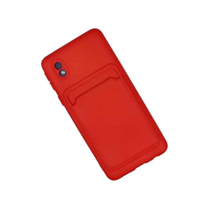Mey İthalat®  Samsung Galaxy A01 Core Kılıf Kelvin Kartvizitli Silikon - Kırmızı