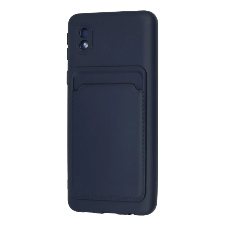 Mey İthalat®  Samsung Galaxy A01 Core Kılıf Kelvin Kartvizitli Silikon - Lacivert