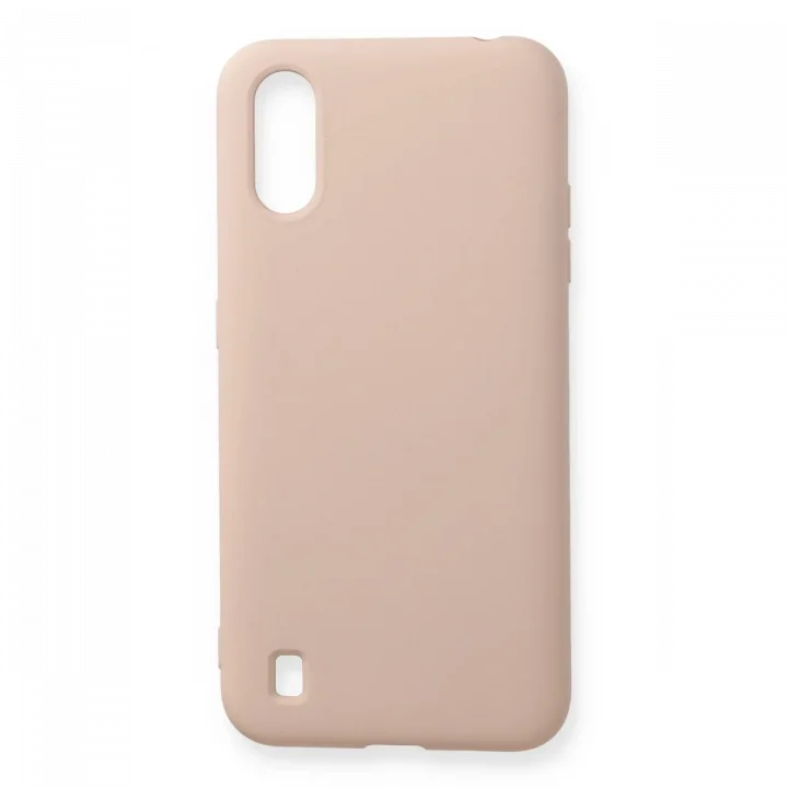 Mey İthalat®  Samsung Galaxy A01 Kılıf Nano içi Kadife Silikon - Pudra