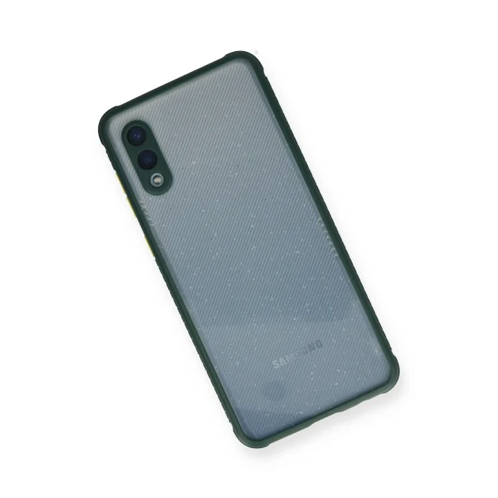 Mey İthalat®  Samsung Galaxy A02 Kılıf Miami Şeffaf Silikon - Koyu Yeşil