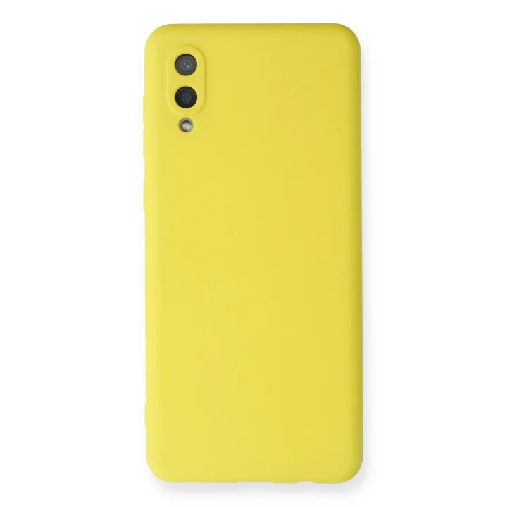 Mey İthalat®  Samsung Galaxy A02 Kılıf Nano içi Kadife Silikon - Sarı