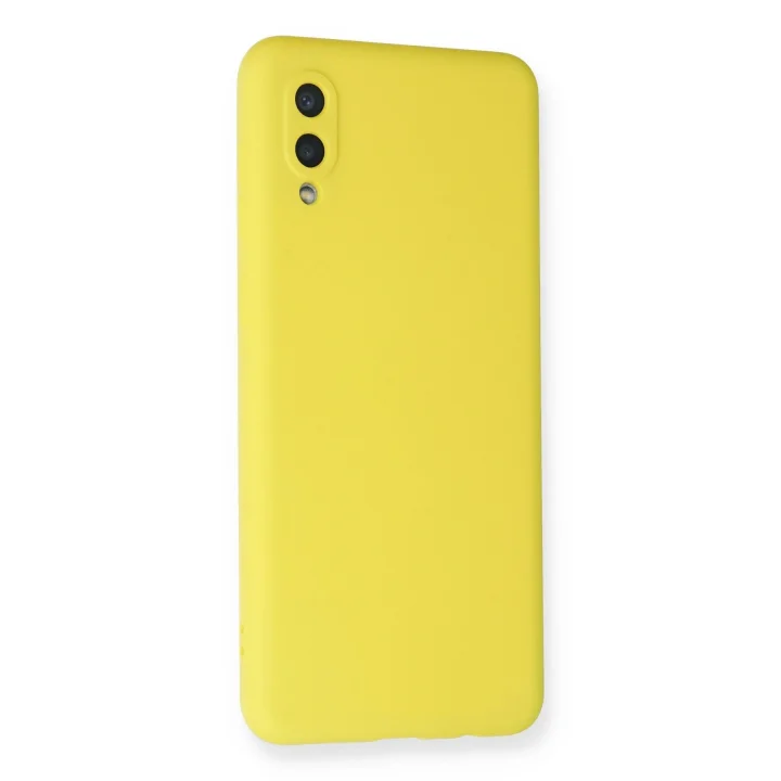 Mey İthalat®  Samsung Galaxy A02 Kılıf Nano içi Kadife Silikon - Sarı