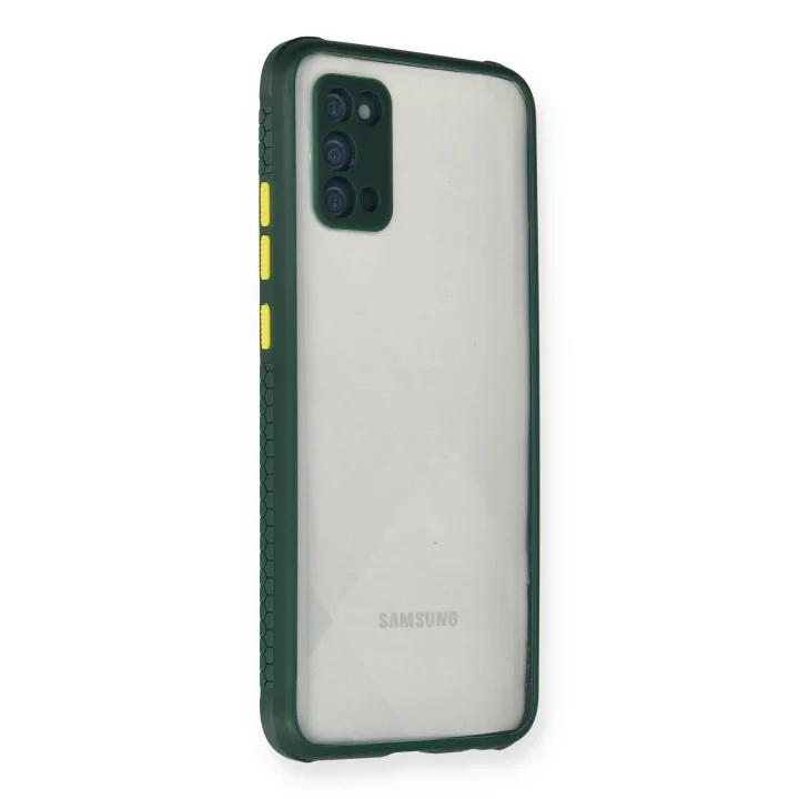 Mey İthalat®  Samsung Galaxy A02S Kılıf Miami Şeffaf Silikon - Koyu Yeşil