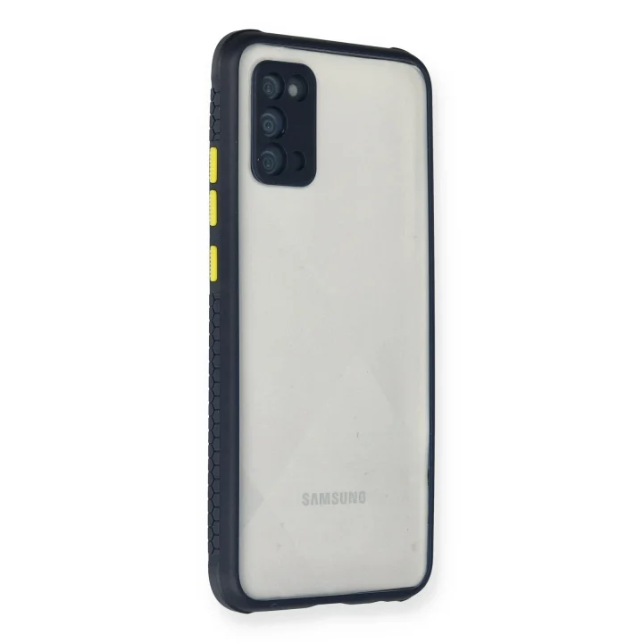 Mey İthalat®  Samsung Galaxy A02S Kılıf Miami Şeffaf Silikon - Lacivert