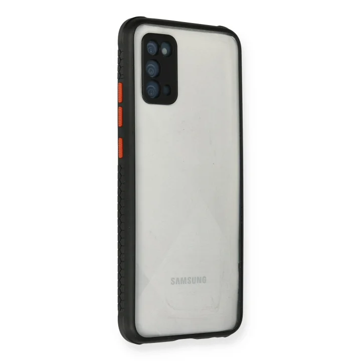Mey İthalat®  Samsung Galaxy A02S Kılıf Miami Şeffaf Silikon - Siyah