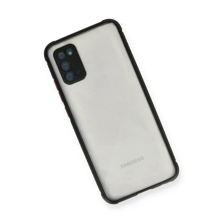 Mey İthalat®  Samsung Galaxy A02S Kılıf Miami Şeffaf Silikon - Siyah