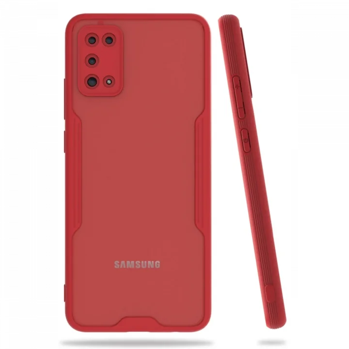 Mey İthalat®  Samsung Galaxy A02S Kılıf Platin Silikon - Kırmızı