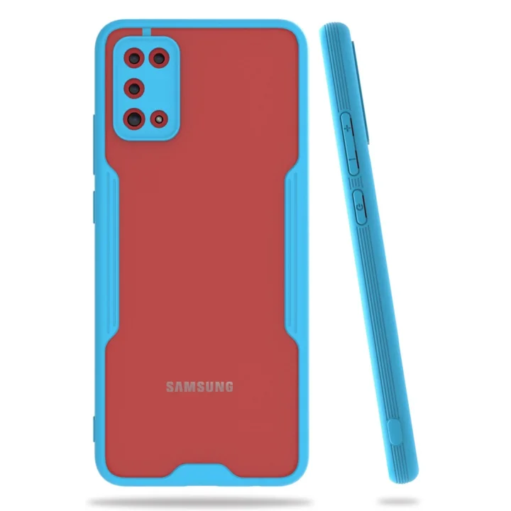 Mey İthalat®  Samsung Galaxy A02S Kılıf Platin Silikon - Mavi