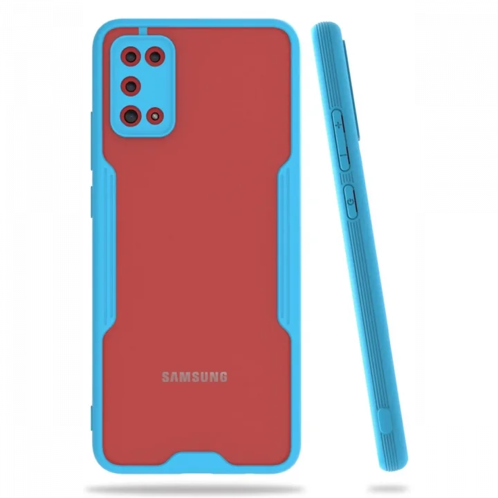 Mey İthalat®  Samsung Galaxy A02S Kılıf Platin Silikon - Mavi