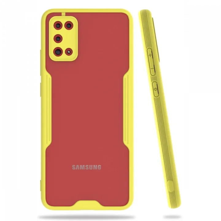 Mey İthalat®  Samsung Galaxy A02S Kılıf Platin Silikon - Sarı