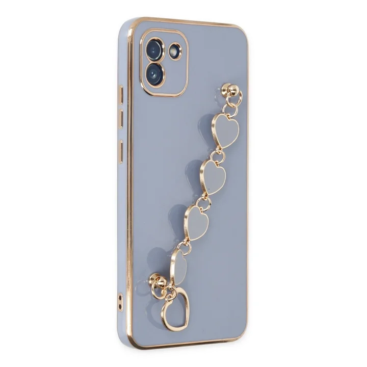 Mey İthalat®  Samsung Galaxy A03 Kılıf Esila Silikon - Gri