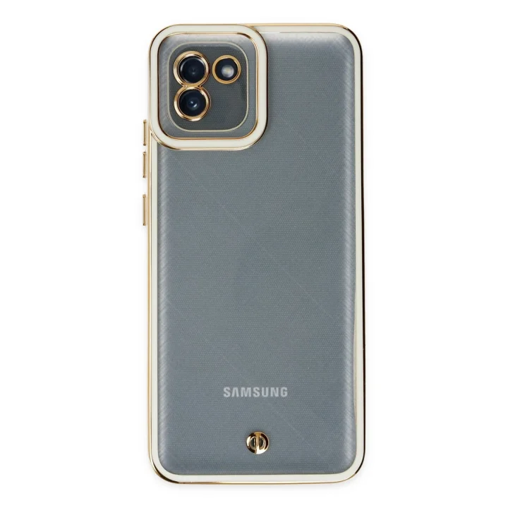 Mey İthalat®  Samsung Galaxy A03 Kılıf Liva Lens Silikon - Beyaz