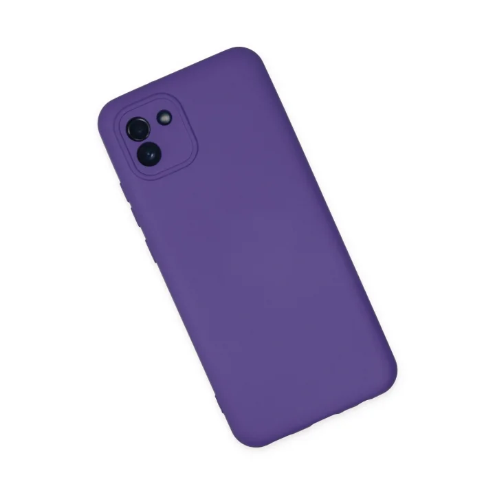Mey İthalat®  Samsung Galaxy A03 Kılıf Nano içi Kadife Silikon - Mor