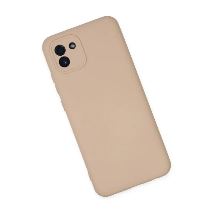 Mey İthalat®  Samsung Galaxy A03 Kılıf Nano içi Kadife Silikon - Pudra