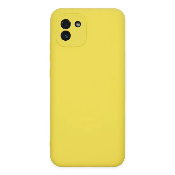 Mey İthalat®  Samsung Galaxy A03 Kılıf Nano içi Kadife Silikon - Sarı