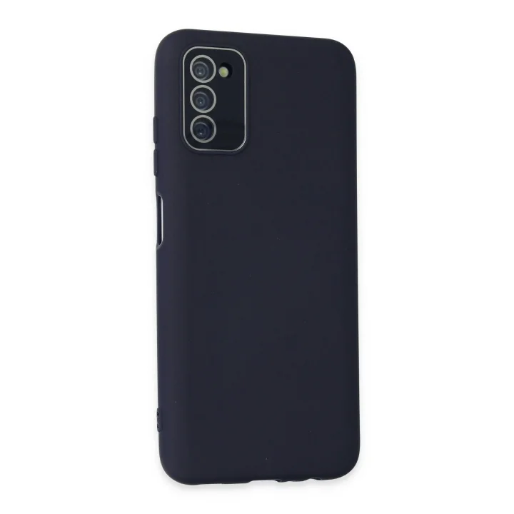 Mey İthalat®  Samsung Galaxy A03S Kılıf Lansman Glass Kapak - Lacivert